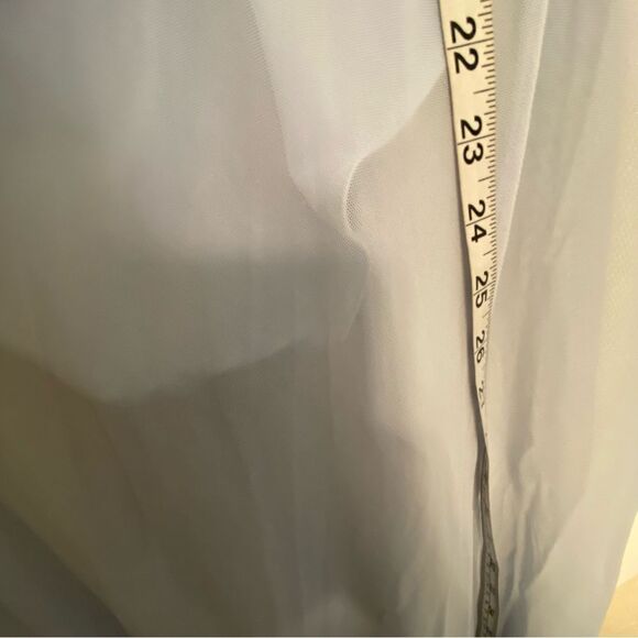 Weissman Balera Dance Costume DOUBLE COWL MESH MAXI DRESS D10454 stoned blue SA - Picture 10 of 13